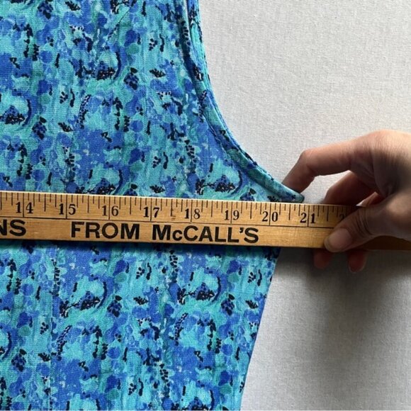 Blue Sky linen bamboo floral sleeveless dress Sz M - Picture 11 of 14